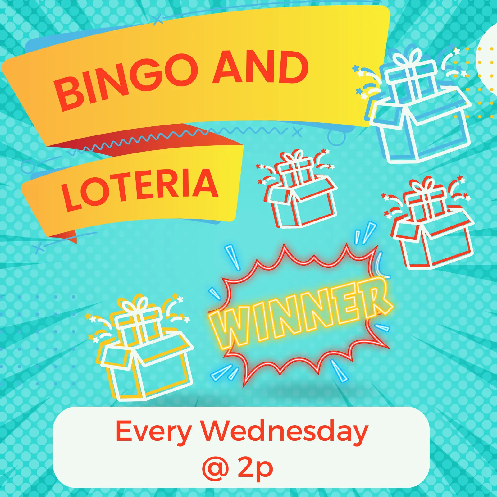 Winning Wednesdays: Bingo and Loteria Fun at 2 PM!