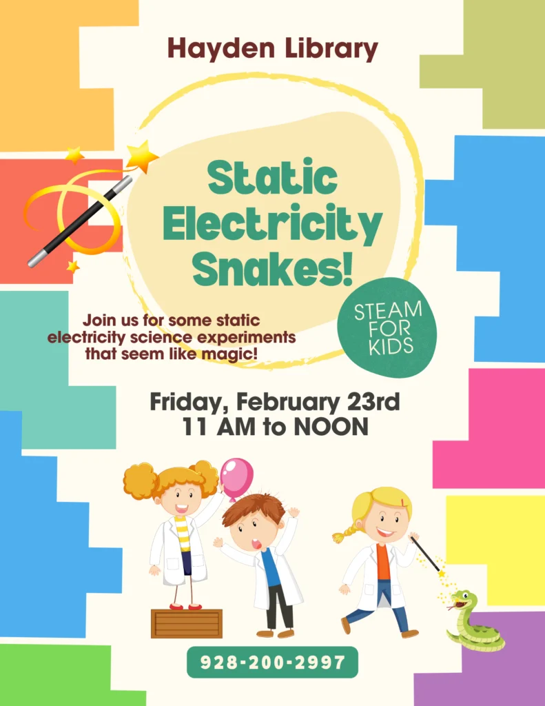 Enchanting Static Electricity Snakes: A STEAM Adventure at Hayden Library!